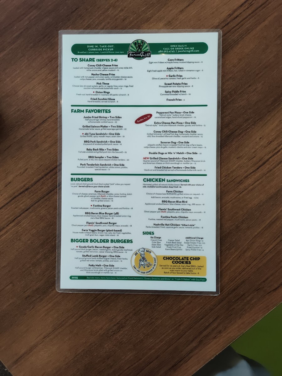 Joe's Farm Grill Menu - Image 5